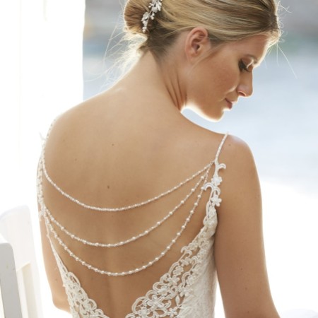 Bridal Back Jewelry Clip onto Dress
