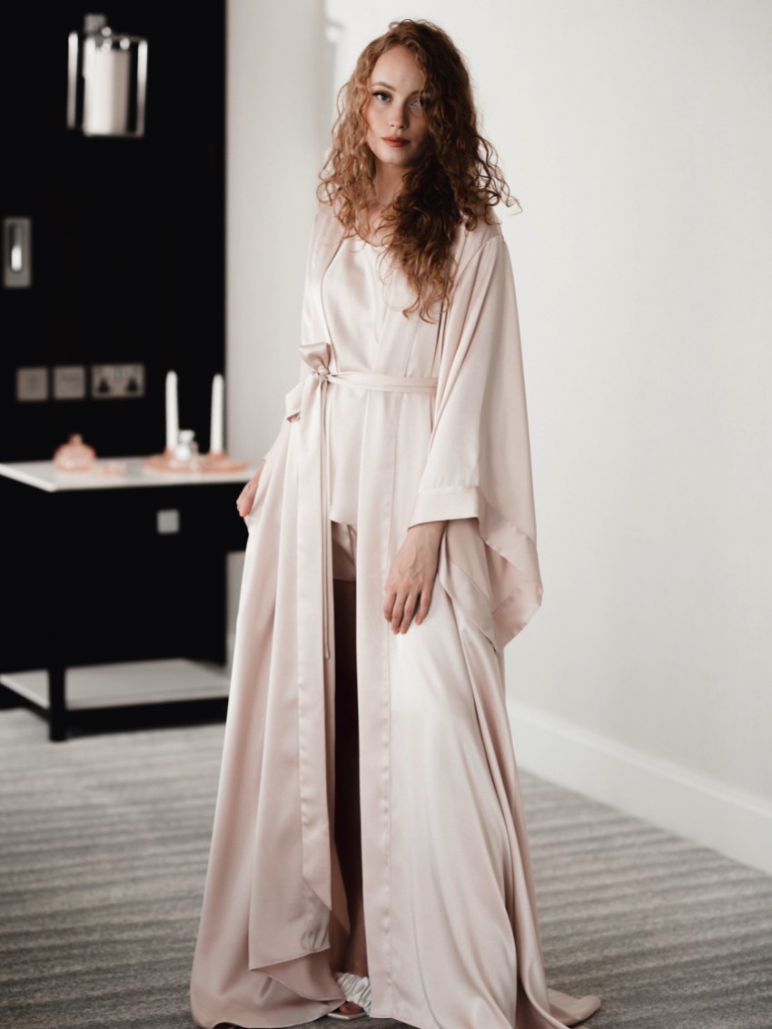 Elegant classic satin robe